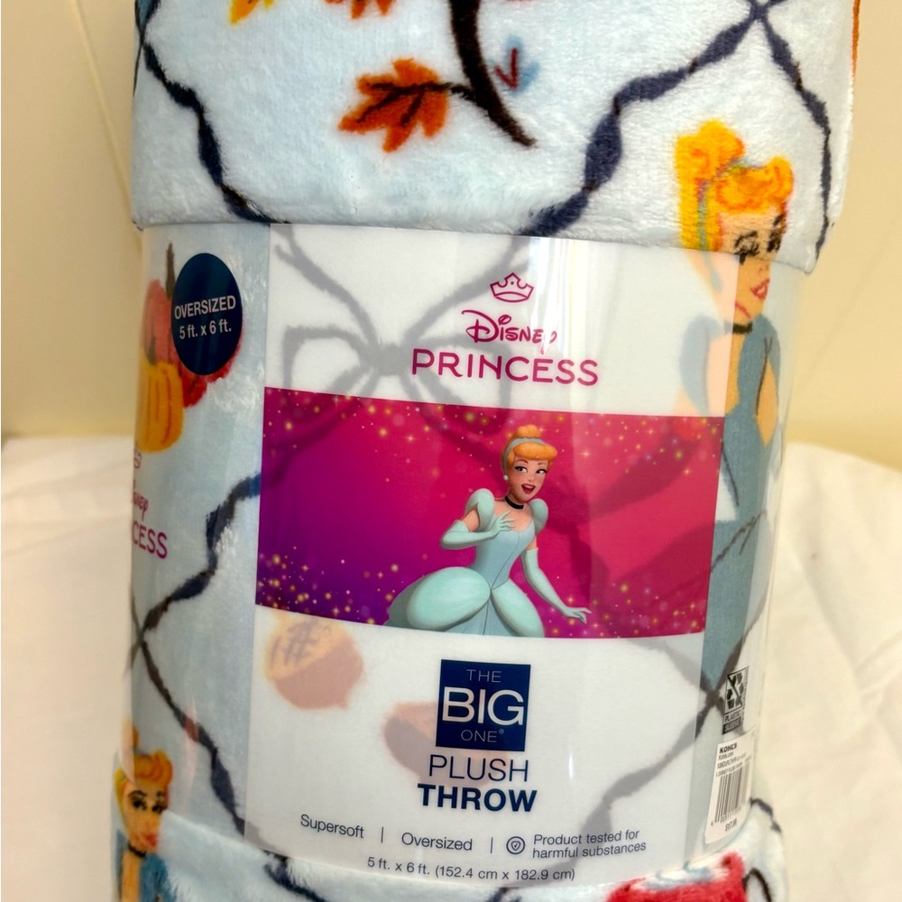The Big One Disney Princess Cinderella Oversized Plush Blanket - 5’x6’ Soft‎